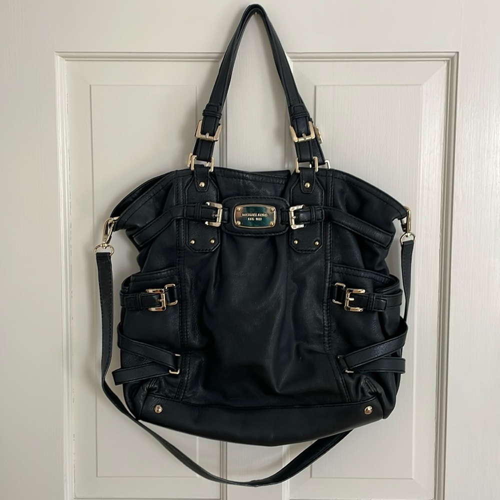 Michael Kors Gansevoort Black Leather Tote Bag
